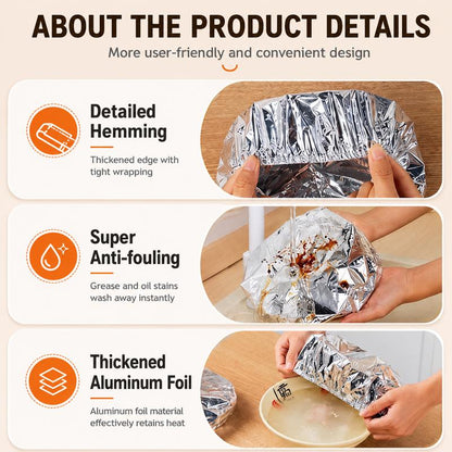 Pack OF 60 Pcs Aluminum Foil Food Covers | Covers For Bowls & Dishes Storage For Kitchen